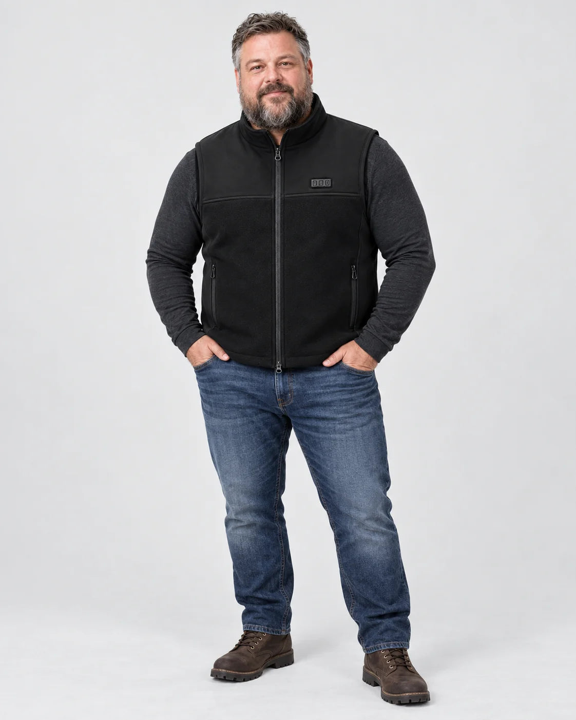 Beheizbare Unisex-Weste mit verstellbarer Weite PyreFit Tarnor, Ganzkörperansicht