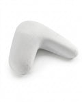 White V-shaped memory foam side sleeping pillow on white background