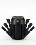 Black electric shoe dryer with eight foldable arms and LED display