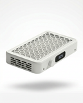 White nail dust collector with honeycomb grille and LED display, on white