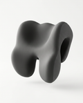 Dark gray sculpted ergonomic neck reset support cushion, studio shot on white