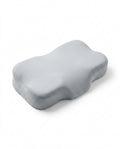Gray ergonomic contour memory foam sleep pillow on a white background