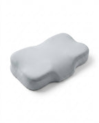 Gray ergonomic contour memory foam sleep pillow on a white background