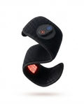 Black red light wrist strap with glowing LED panel and control module