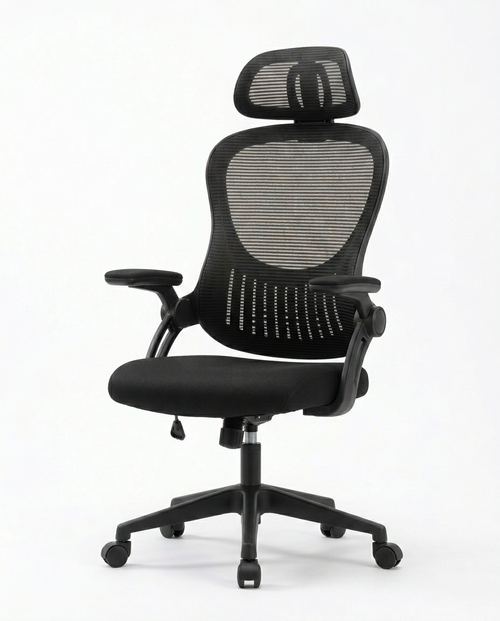 Ergonomischer Bürostuhl mit Netzrücken – Lordosenstütze für lange Arbeitstage