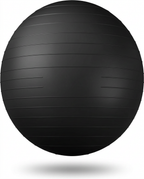 Black anti-burst stability exercise ball, studio shot on white background