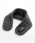 Gray knit heated neck and shoulder wrap packshot with controller button