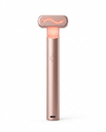 Rose gold red light wand with glowing LED head, studio shot on white