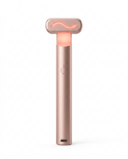 Rose gold red light wand with glowing LED head, studio shot on white