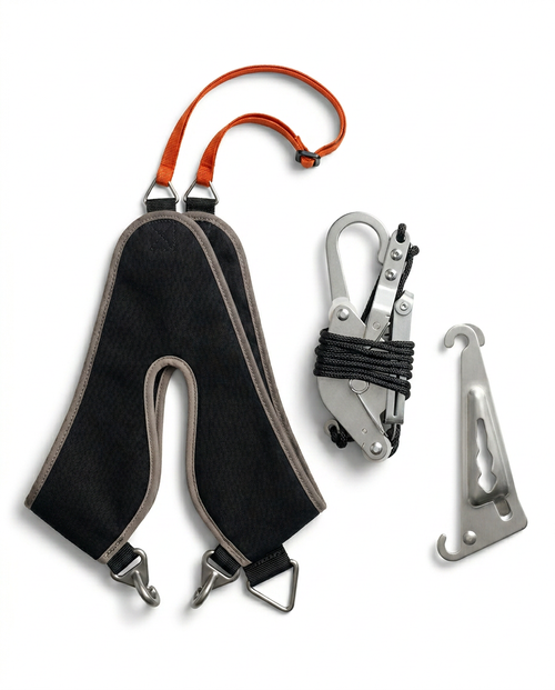 Over-door neck traction kit: padded black halter, pulley rope and door bracket