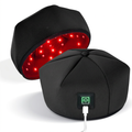 Black red light cap shown open with interior LEDs and closed exterior