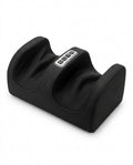Black dual-cavity shiatsu foot massager with heat, studio shot on white