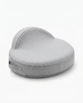 Grey curved feeding support pillow with side handle, studio packshot
