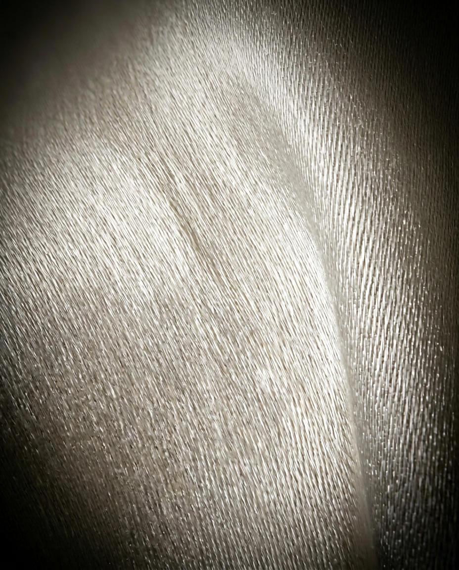 Macro of the smooth lustrous mulberry silk weave