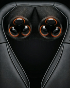 Macro of the rotating shiatsu kneading nodes with warm heat glow