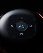 Close-up of the LCD touch panel on the cupping massager showing level 20