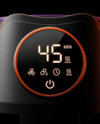 Macro of the shoe dryer's touch display showing 45 minute timer