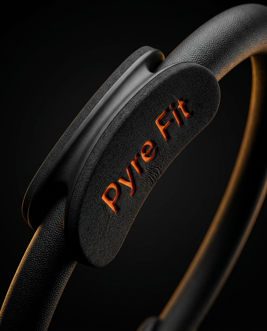 Macro of the foam grip pad on the black pilates fitness ring