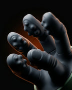 Macro close-up of the textured silicone massage fingers on the massager