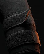 Macro of the adjustable hook-and-loop closure straps on the hip wrap