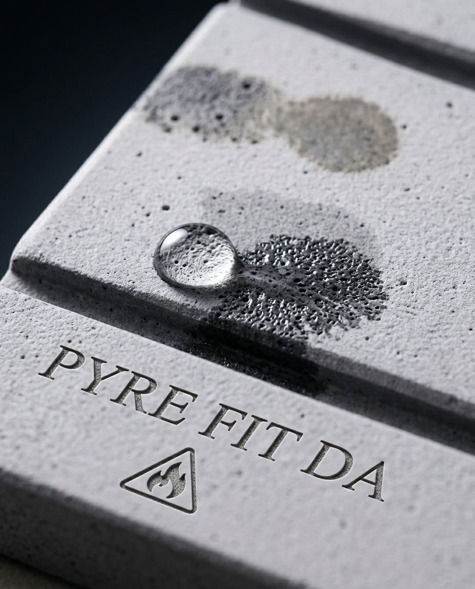 Macro of a water droplet absorbing into the porous diatomite bath mat