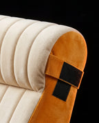 Close-up of detachable bolster headrest and velcro strap on wedge cushion