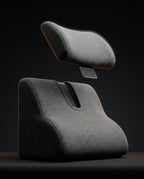 Detachable cervical headrest floating above the wedge cushion base