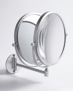 Side view of the dual-sided vanity mirror showing the convex magnifying face