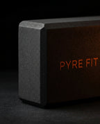 Macro of the matte EVA foam texture and beveled edge of the yoga block