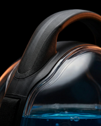 Close-up of the non-slip textured handle grip on the water stability ball