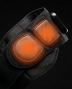 Close-up of the belt's two glowing orange carbon-fiber heating pads