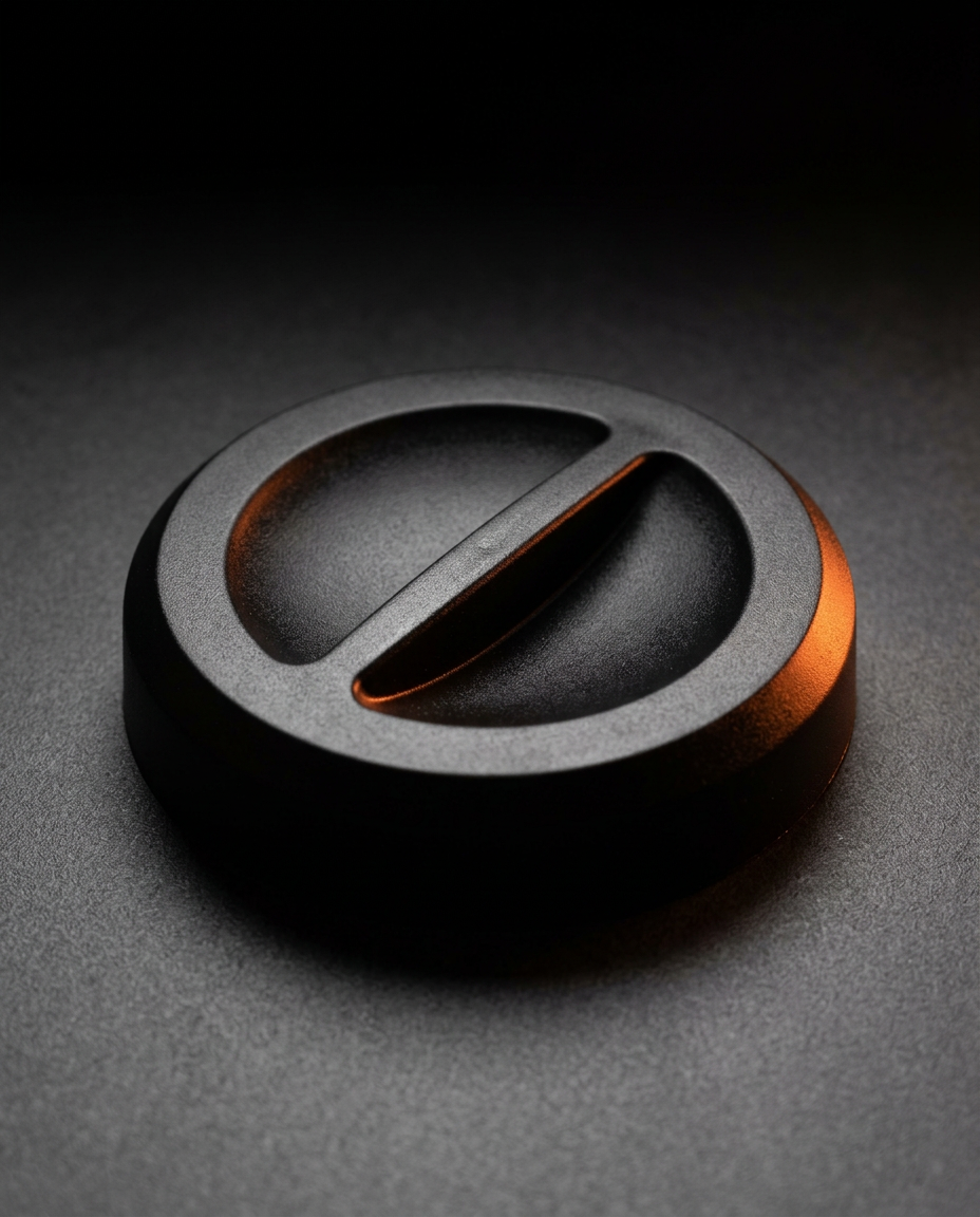 Round black wax warmer lid with built-in handle on a dark surface