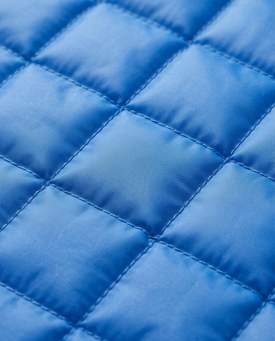 Close-up of the diamond-quilted stitching on the cooling gel pad fabric