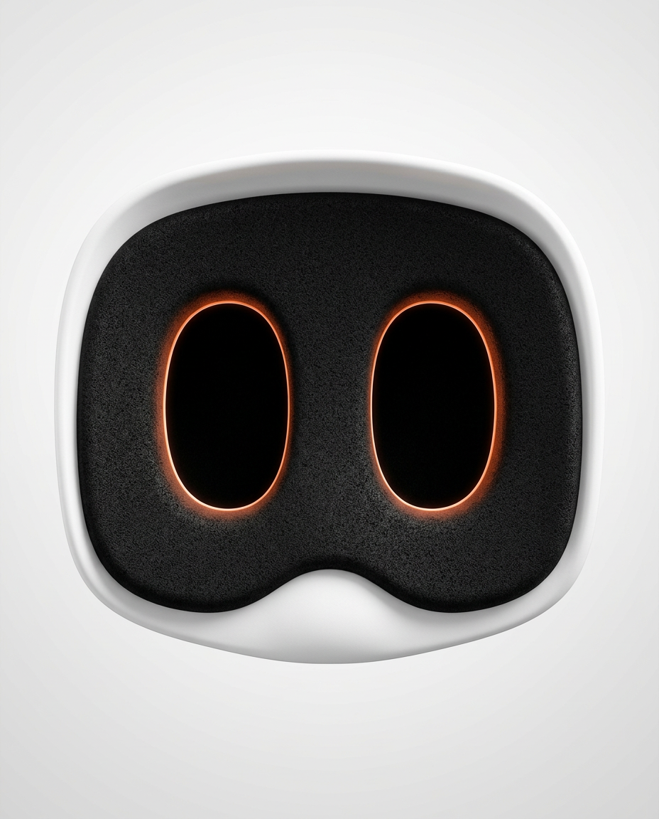 Top view of the seat base twin ischial cutouts glowing with orange accents