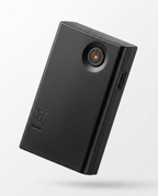Black rechargeable battery pack that powers the winter heated socks