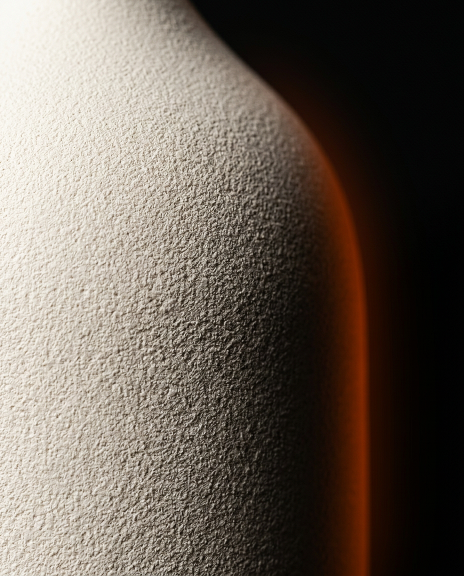 Macro of the matte ceramic texture and curved surface of the oil diffuser