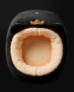 Close-up of foot warmer opening with soft cream sherpa interior