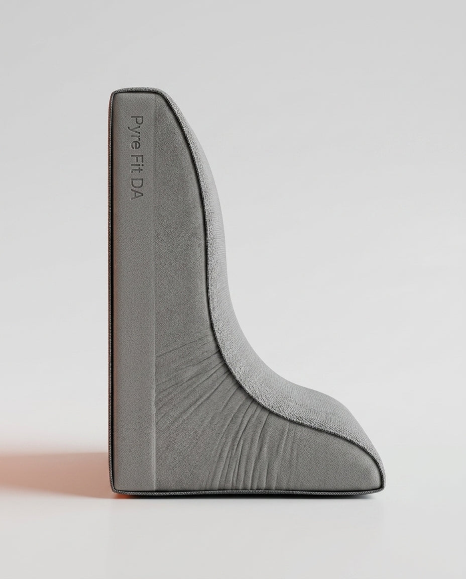 Side profile of structured wedge backrest showing ergonomic curve