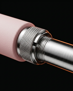 Macro of the knurled chrome telescoping twist-lock collar on the posture stick