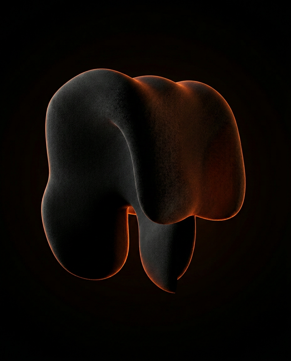 Sculpted wing contour of the neck reset cushion lit with orange edge light