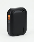 Black aroma diffuser variant with orange LCD, studio shot on white
