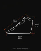 Dimensions diagram: wedge pillow depth 21in, height 12in, width 24in