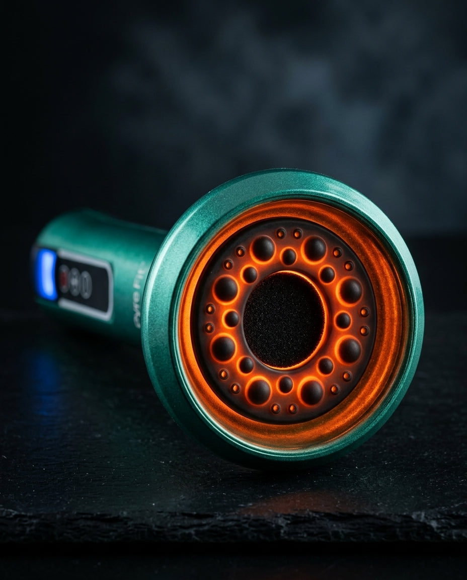 Suction head with the inner red light heat ring glowing orange