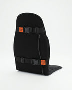Rear view of the massage cushion's buckle strap mounting system