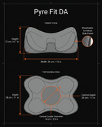 Neck cushion dimensions diagram with front and top-down measurements