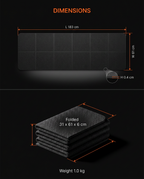Yoga mat dimensions: 183 cm unfolded, folds to 31 x 61 cm