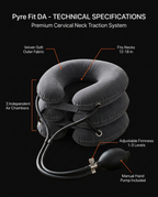 Neck traction specs: velvet fabric, three air chambers, hand pump