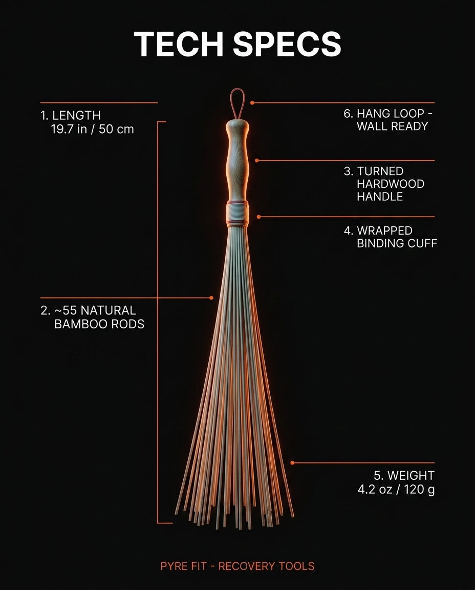Bamboo roller specs: 19.7 in long, 55 rods, hardwood handle, 4.2 oz