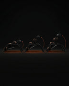 Infographic showing three adjustable backrest angles of the training bench