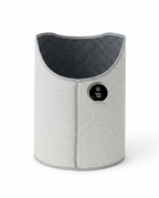 Grey heather foldable leg warmer with digital display, front packshot on white